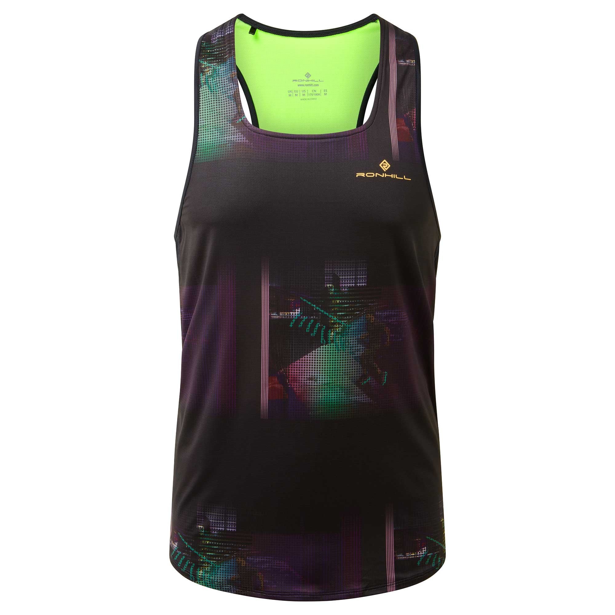 Tech Revive Racer Mens Vest Black/Green/Peach - Clothing from Northern  Runner UK